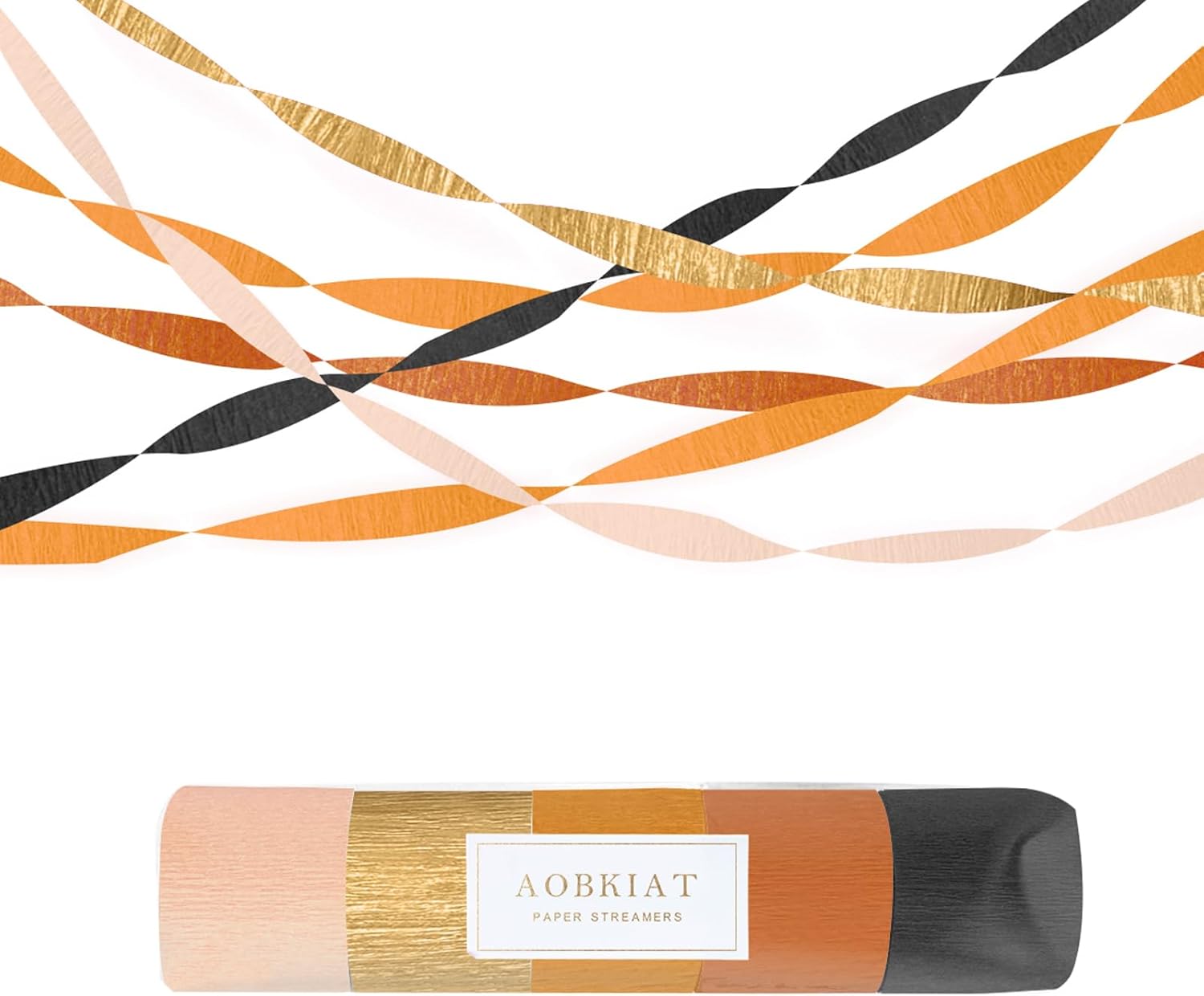 AOBKIAT Crepe Paper Streamers 5 Rolls for Fall Decorations