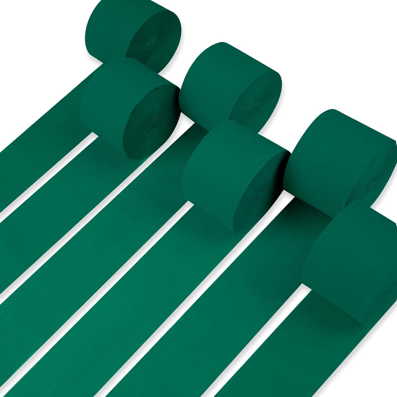 PartyWoo Green Crepe Paper Streamers 6 Rolls 492 Ft Pack