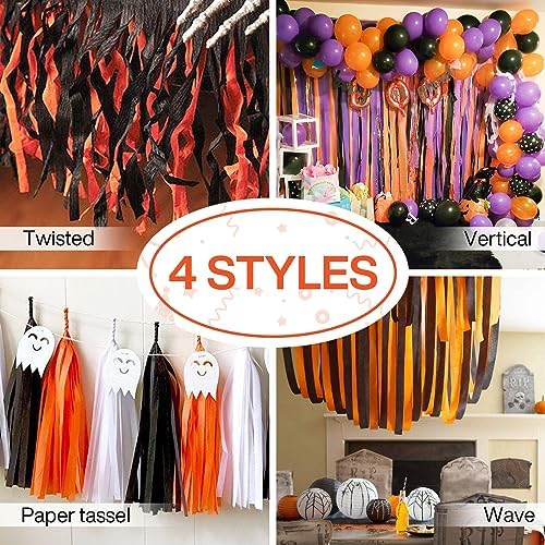 PartyWoo Crepe Paper Streamers 6 Rolls 492ft Pack