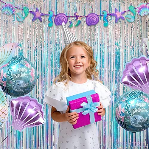 GREATRIL Iridescent Party Streamers Backdrop 2 PCS