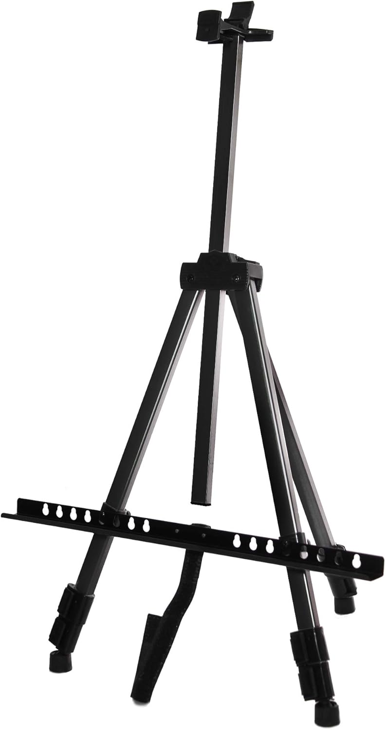 VViViD Black Aluminum Adjustable Display Easel with Carrying Case 64