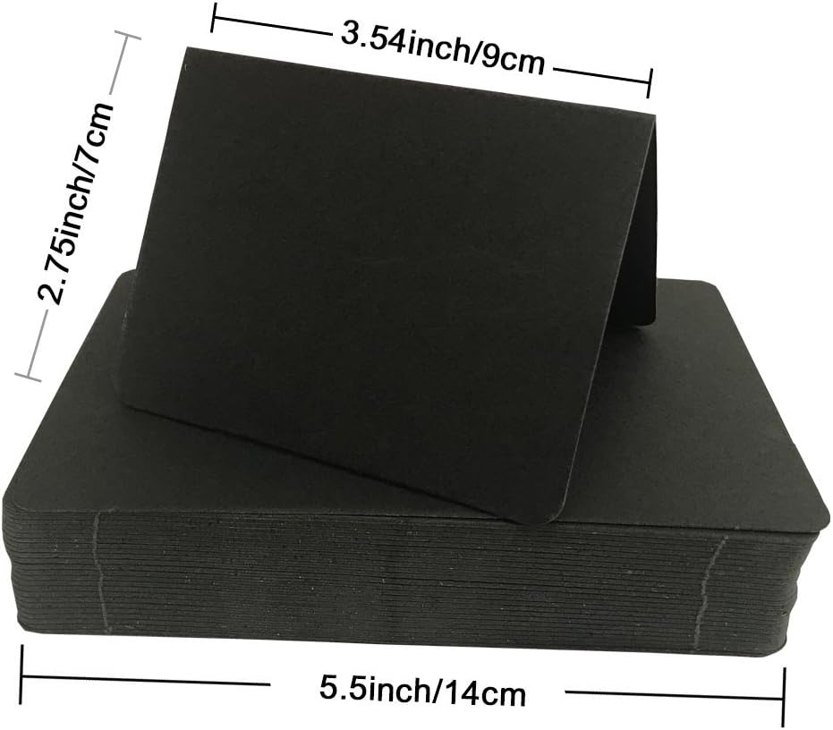 Black Blank Tent Table Place Cards Pack of 50