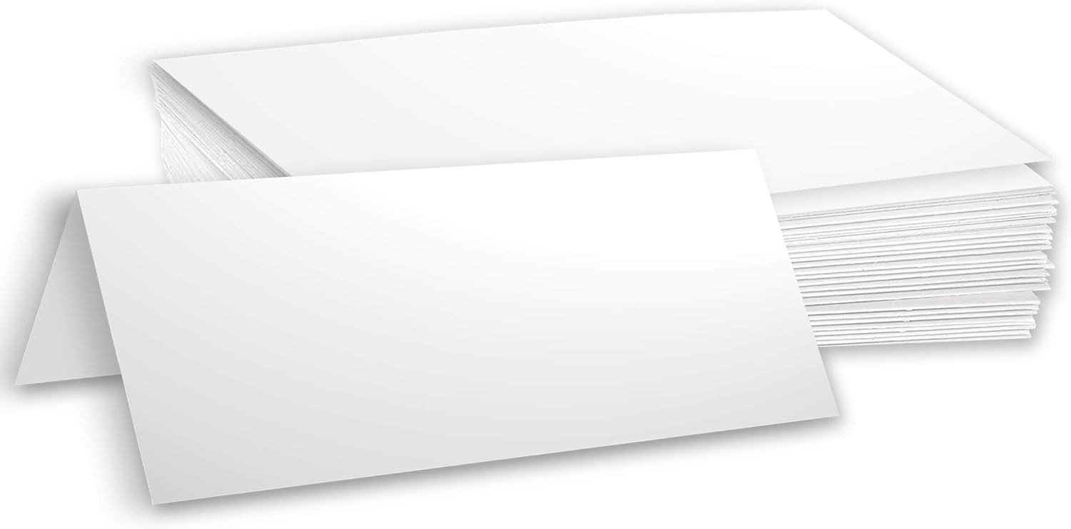 Hamilco Tent Cards 35x11 Folded Card Stock - 100 Pack
