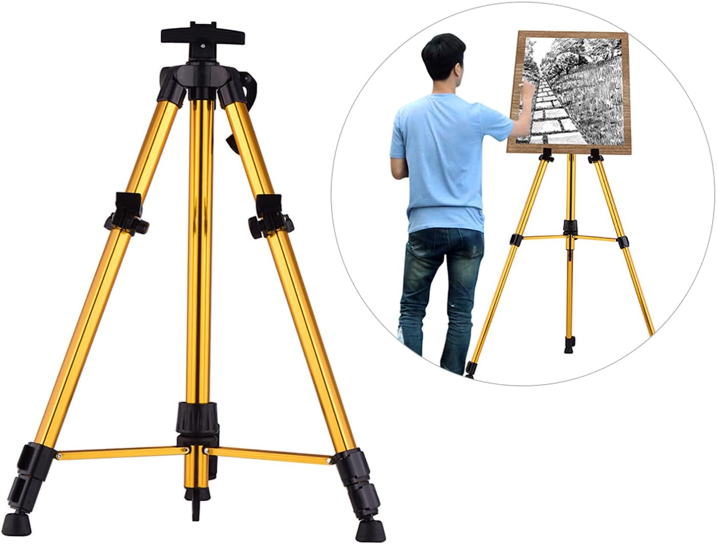 Art Painting Display Easel Stand Aluminum Alloy Adjustable Art Tripod