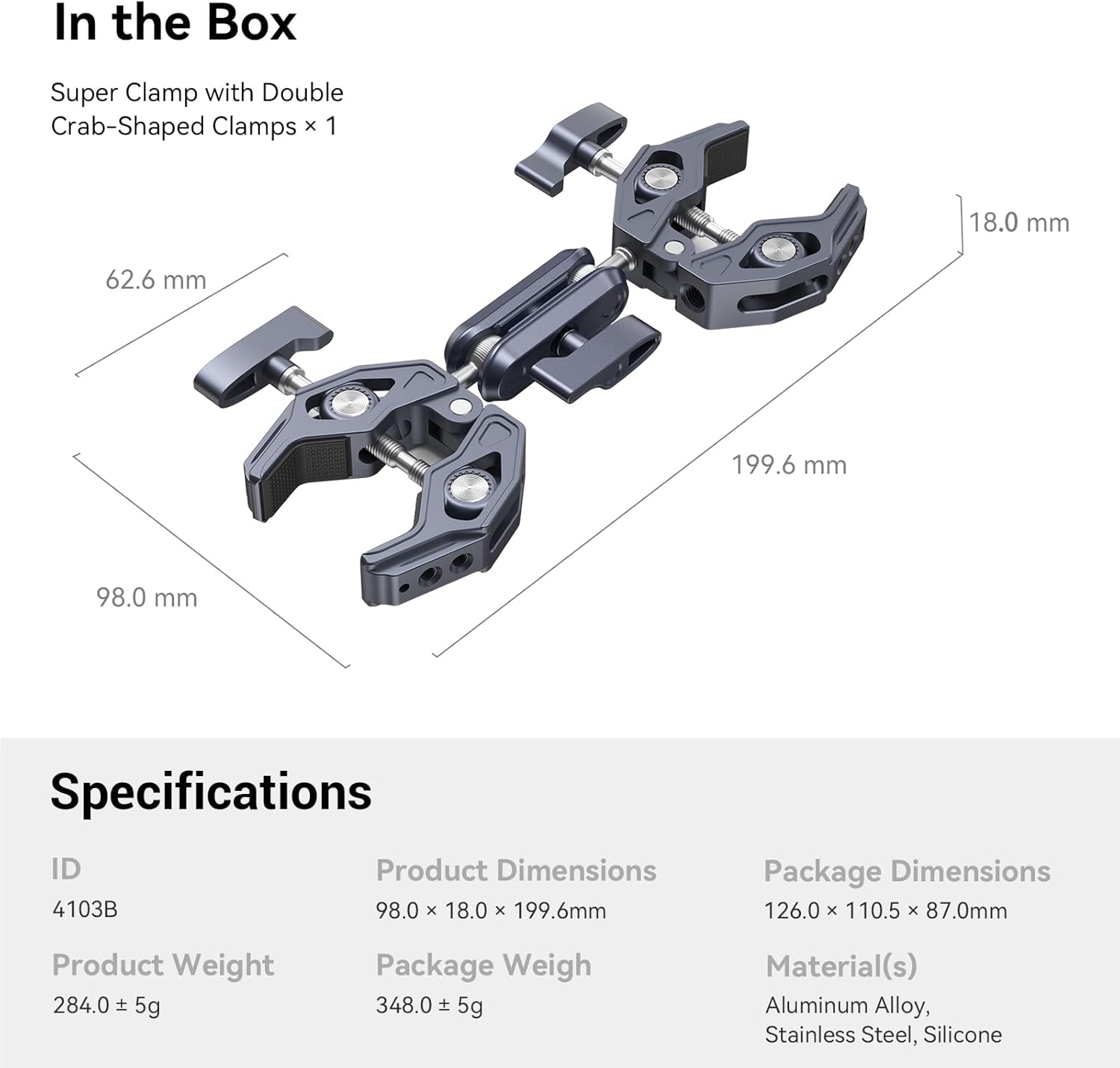 SmallRig Double Clamp Mount for Chair Pole Tripod and More