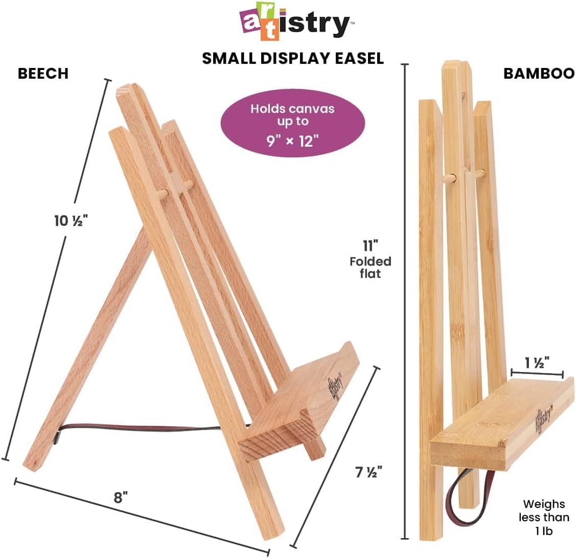 Natural Beechwood Display Easel - Small 75 x 11 Table Top Stand