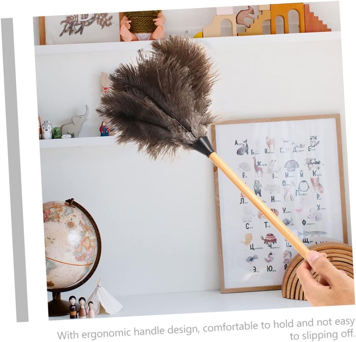 2pcs Feathered Duster with Random Handle for Furniture Cleaning