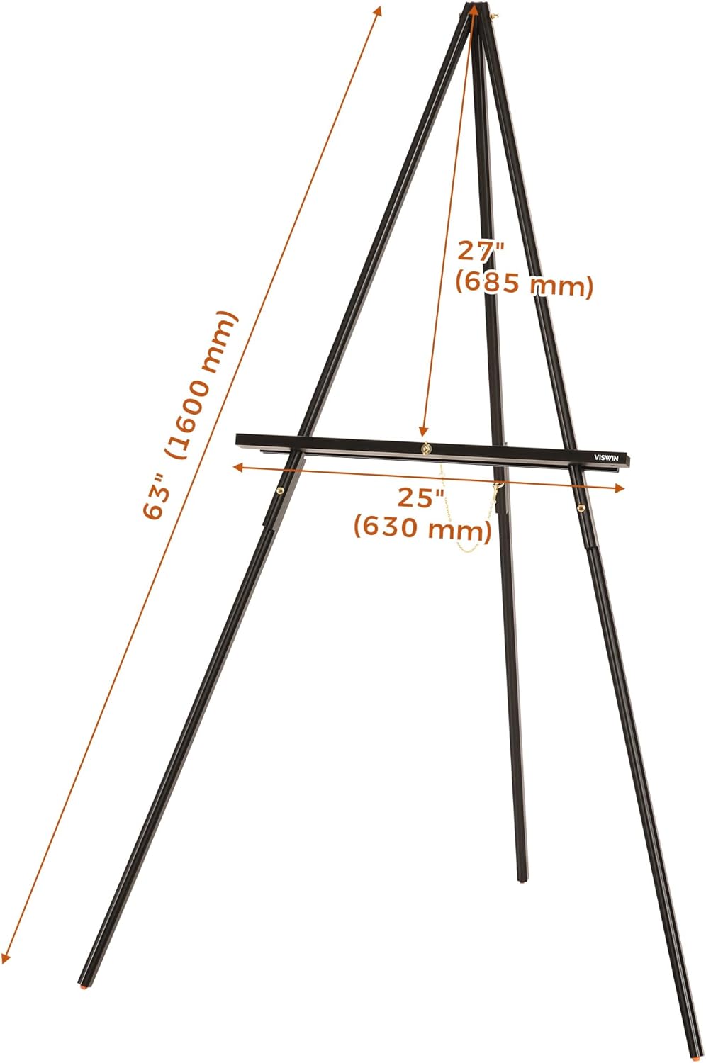 VISWIN 63 Inch Wooden Easel Stand for Display and Painting - Black