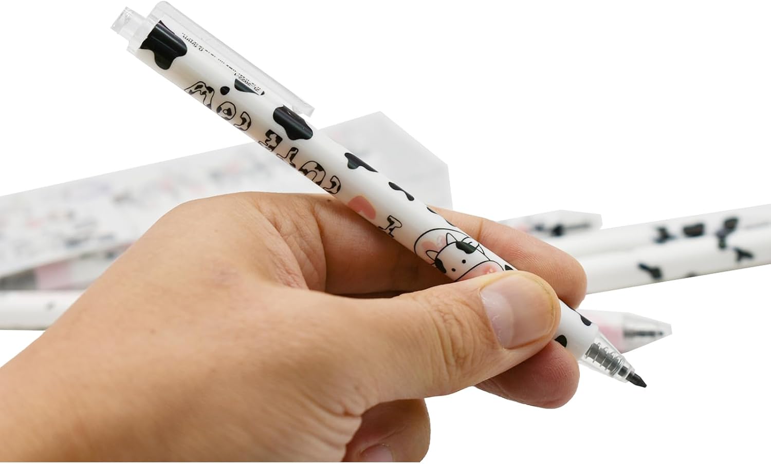 Maydahui 24 Pcs Cartoon Cow Design HB Pencils