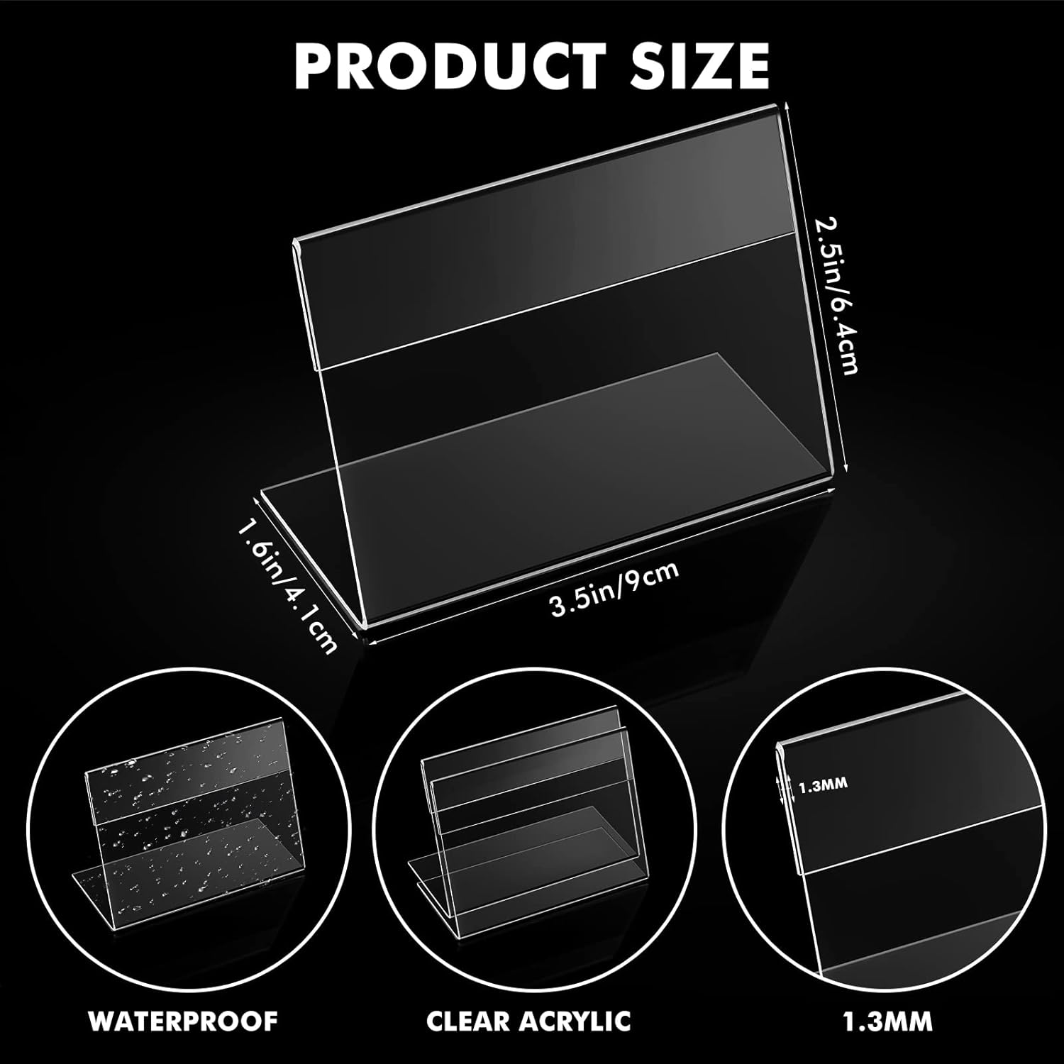 Teling 35 x 25 Inch Acrylic Business Card Holder L Shaped Stand