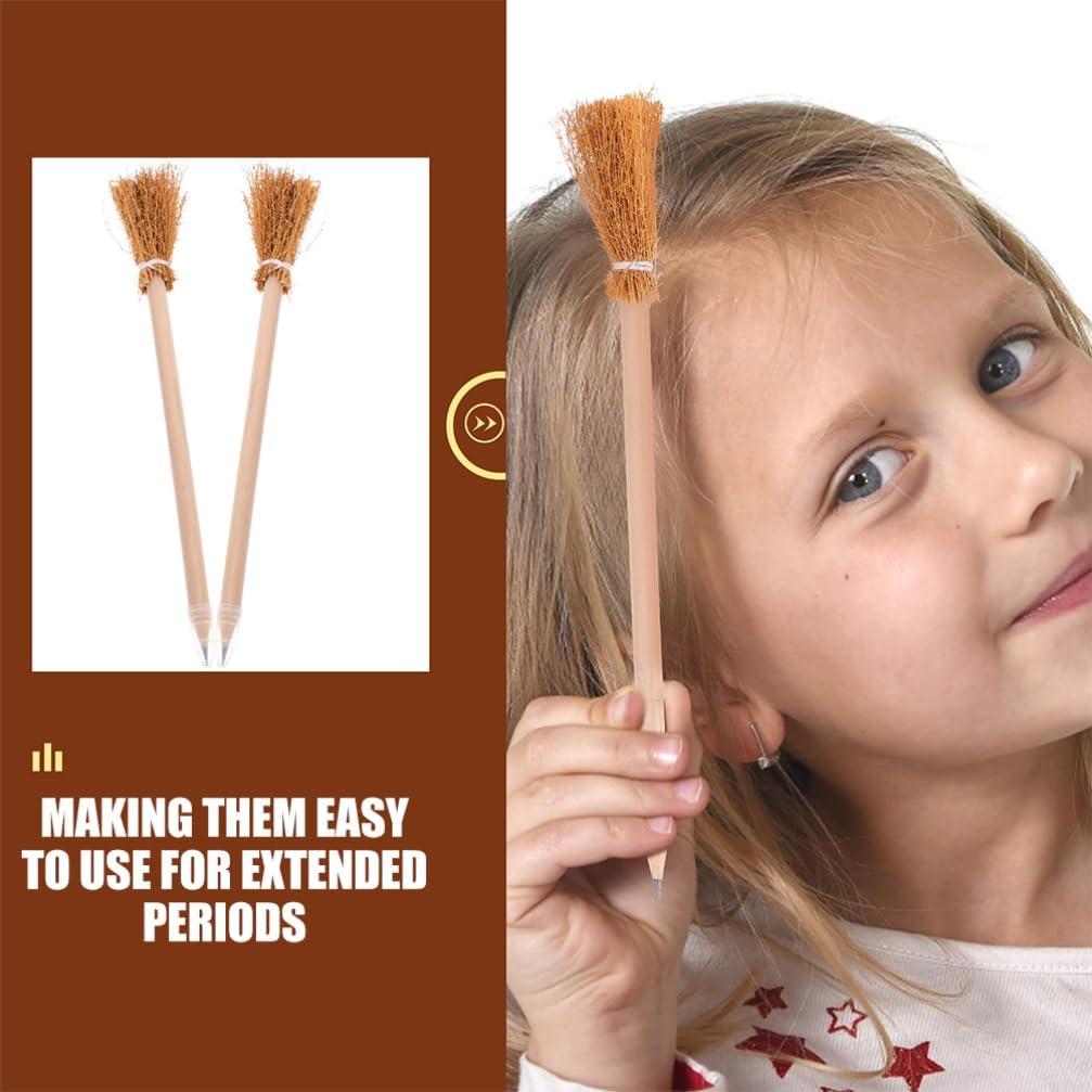 12 Pcs Witch Broom Pencils Halloween Party Favors