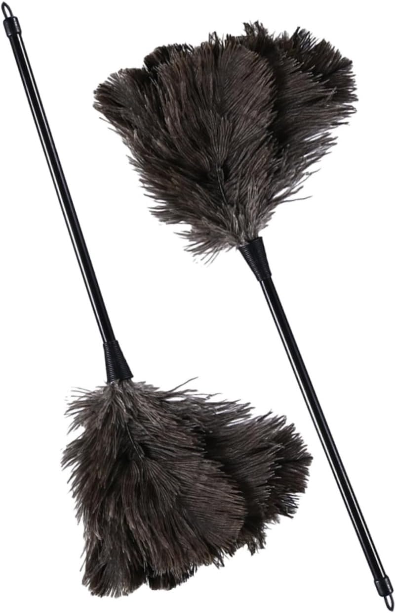2pcs Feathered Duster with Random Handle for Furniture Cleaning