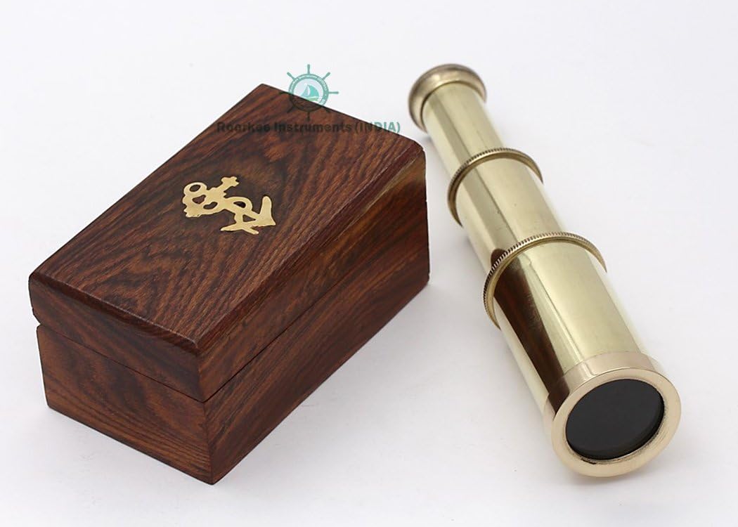RII Antique Decor Spyglass 6 Inch Brass Telescope