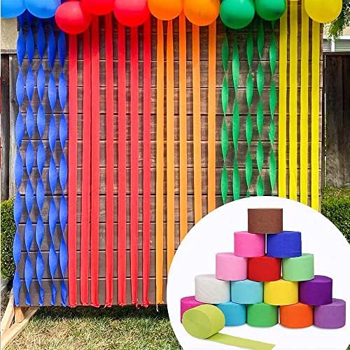 6 Rolls Green Crepe Paper Streamers for Party Decorations