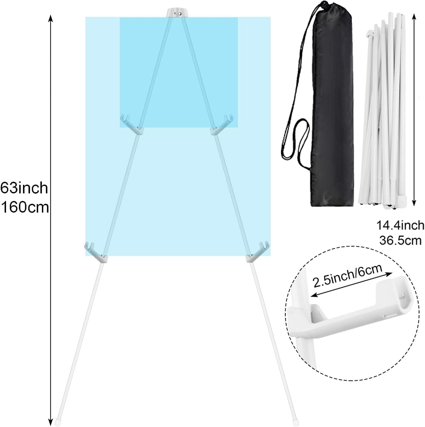 CertBuy 2 Pack White Easels for Signs and Display