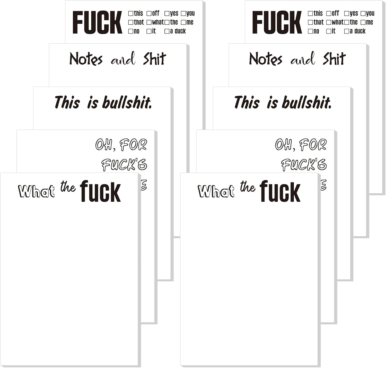 10 Pcs Funny Sticky Notes for Adults 4x6 Inches
