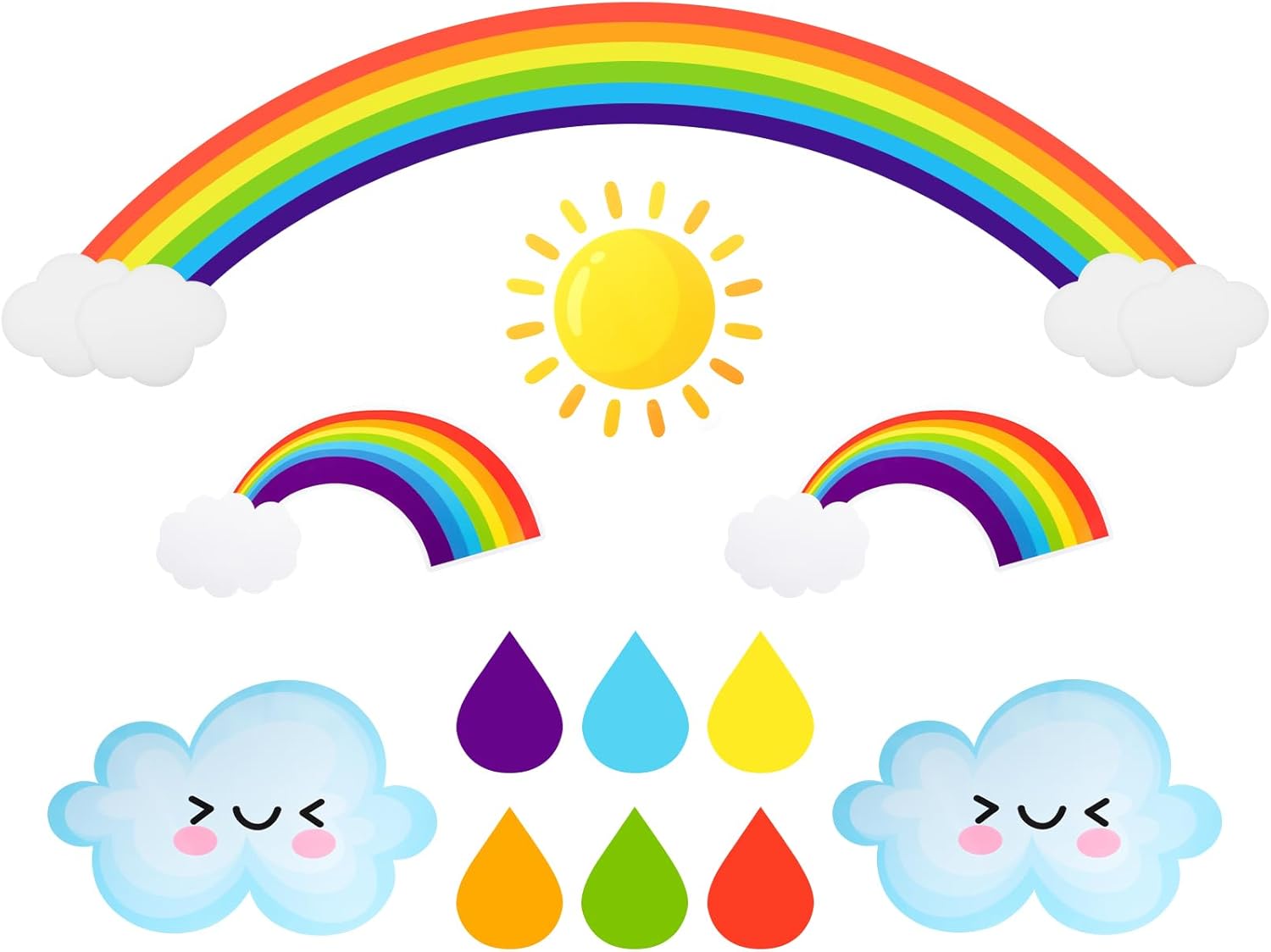 Glenmal 21 Pcs Jumbo Rainbow Bulletin Board Set