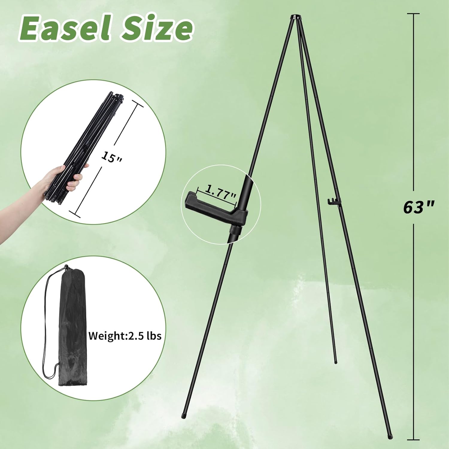 PUJIANG 2 Pack Folding Easel Stand for Signs and Art Displays