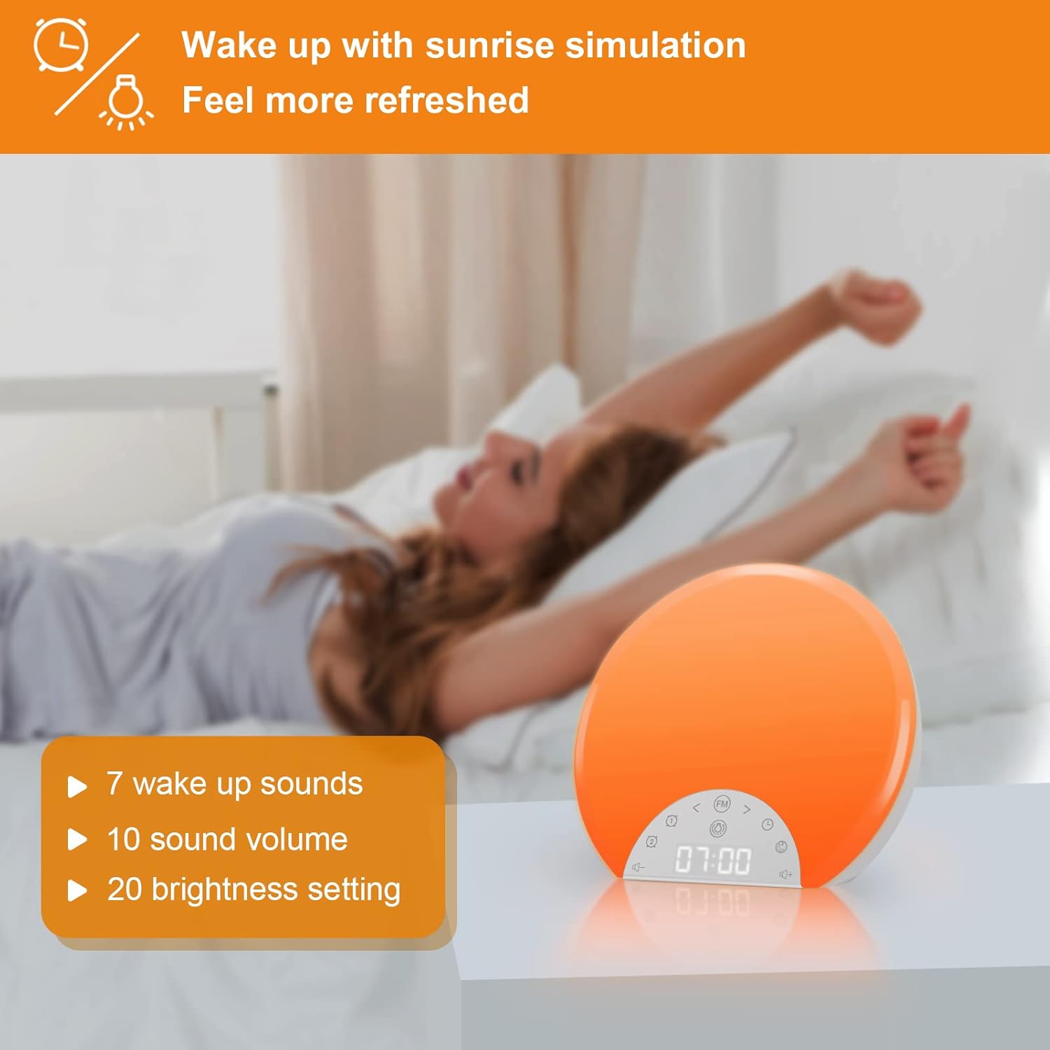 ANTDALIS Sunrise Alarm Clock with Dual Alarms and 7 Nature Sounds