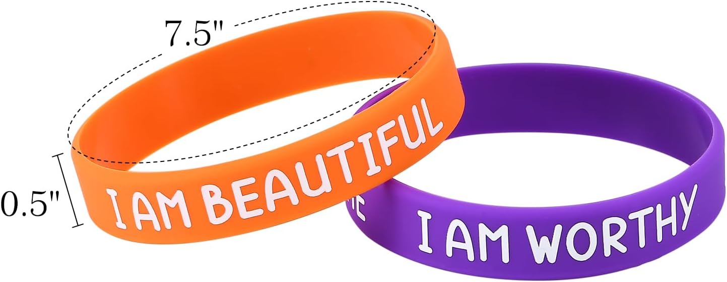 60 Pieces Colorful Motivational Wristbands For Students