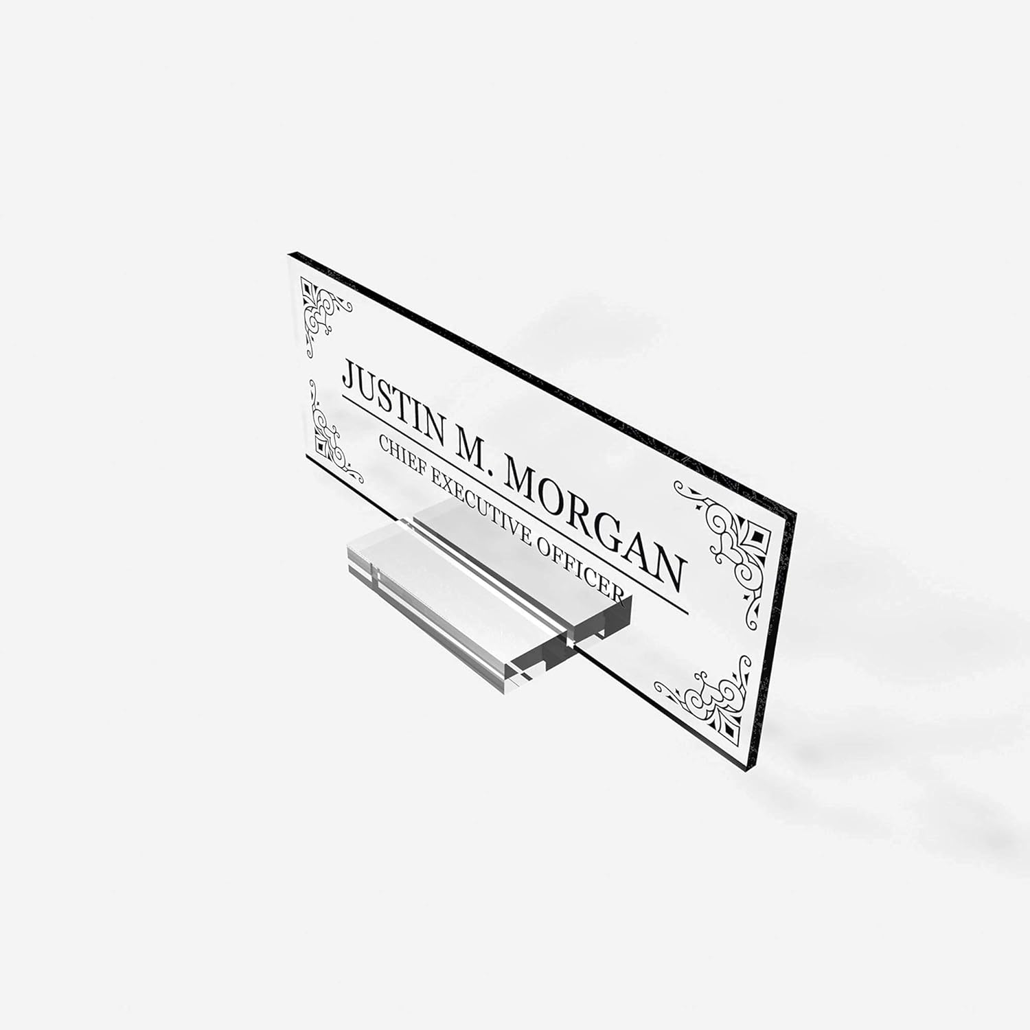 Personalized Desk Nameplate - Acrylic Office Decor 8x3 Inch