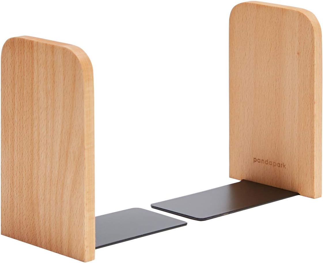 Pandapark Wood Bookends 1 Pair Non-Skid