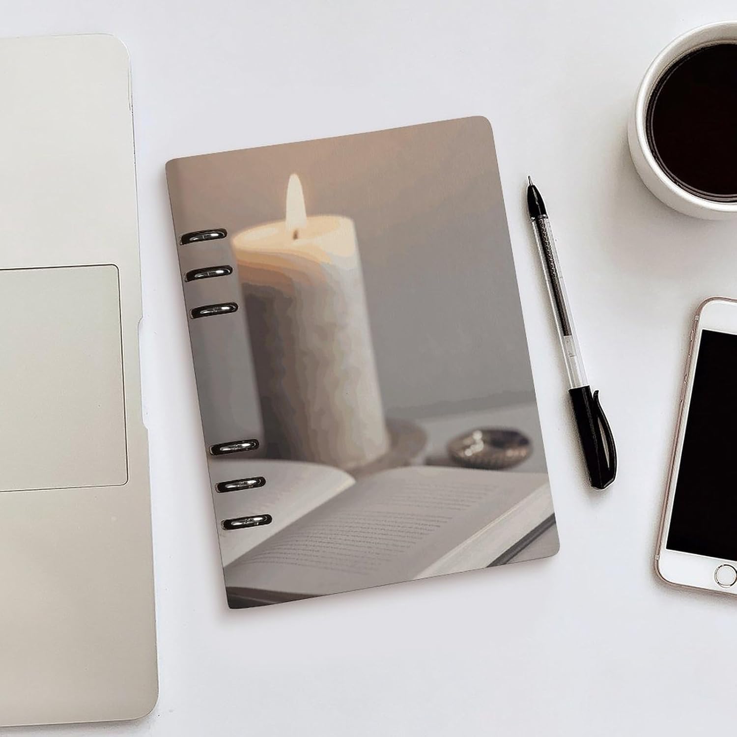 KLWQR Light A Candle Spiral Journal Notebook for Women