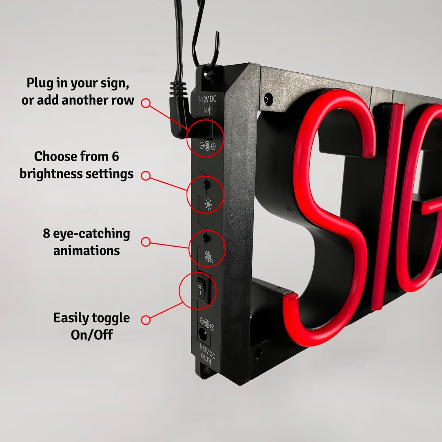 SpellBrite Photo Booth Sign for Businesses with Neon Look