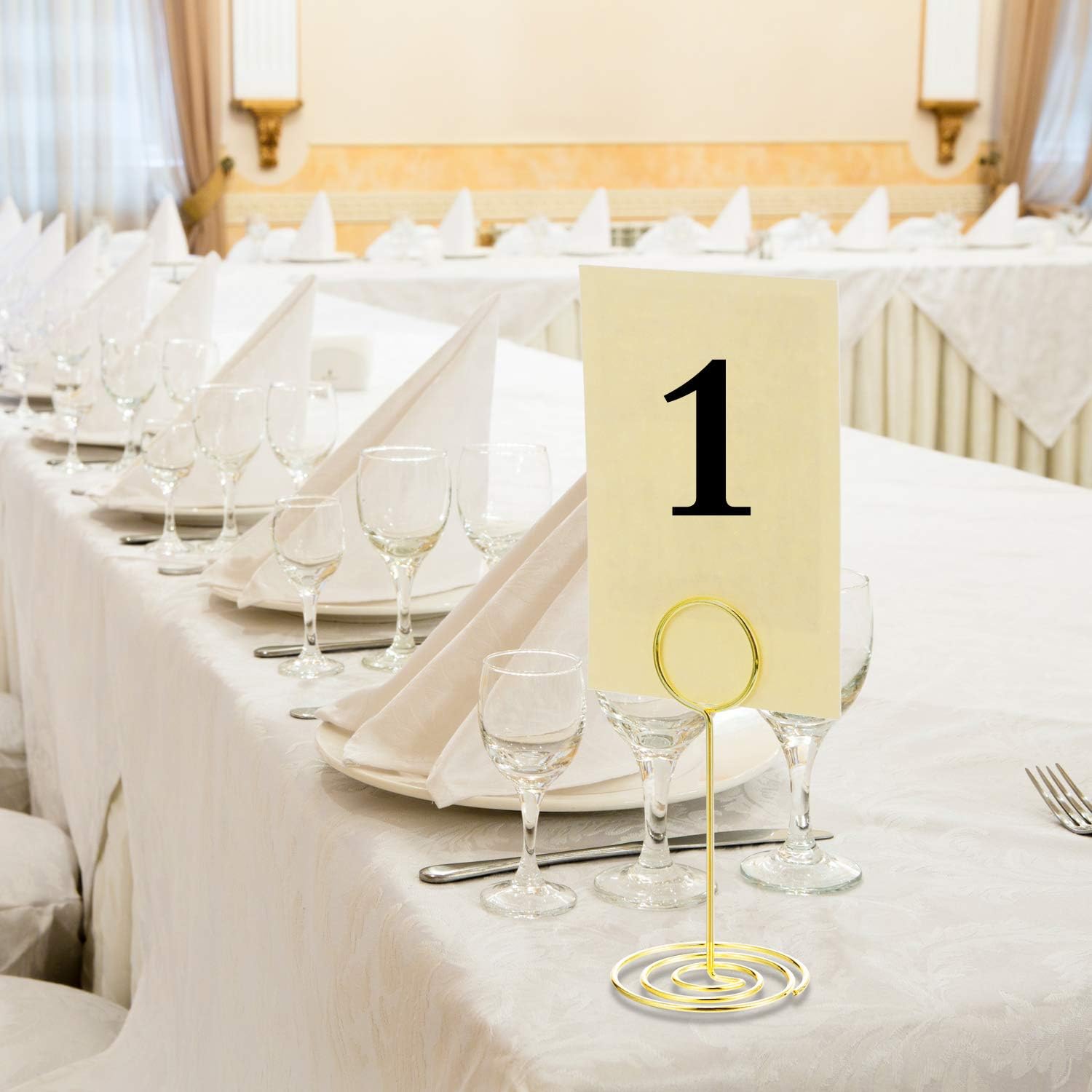 TecUnite 335 Inch Gold Table Number Holder 24 Pieces