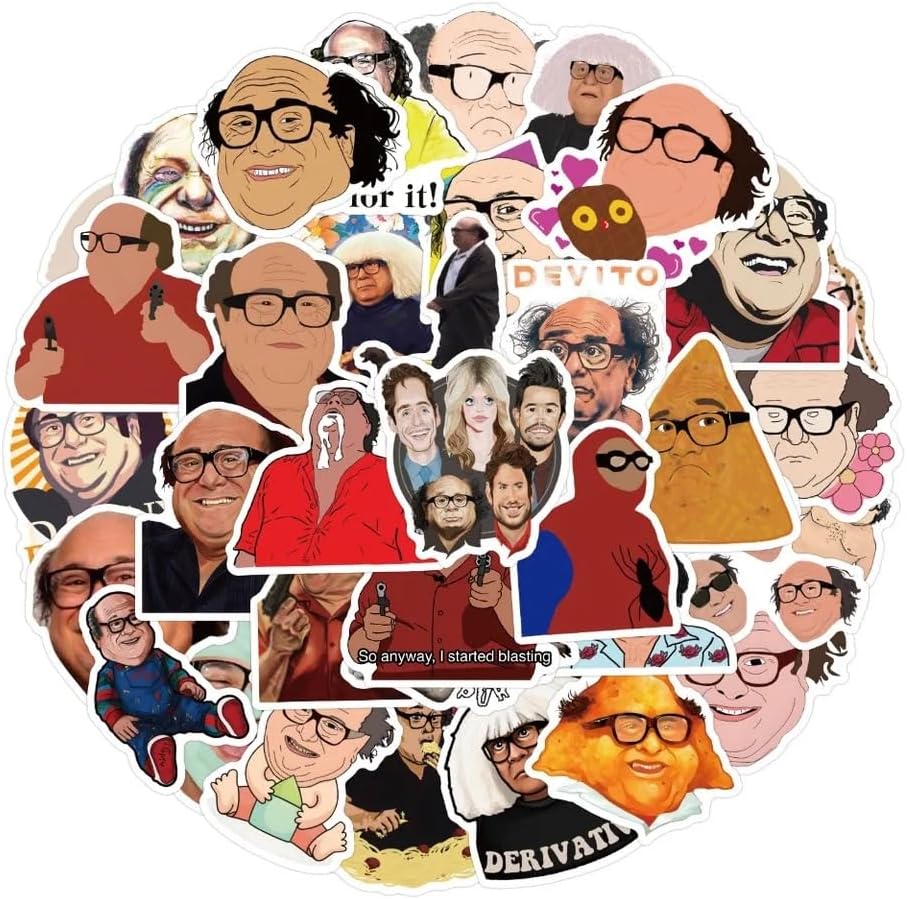 FRANKdesigns 50 Piece Danny DeVito Sticker Pack