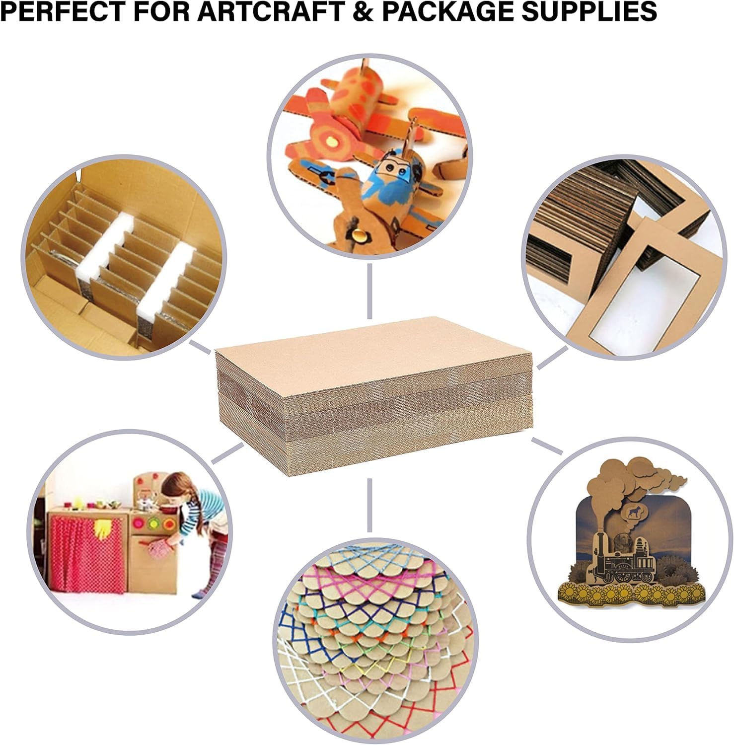 50 Pack 9x12 Inch Corrugated Cardboard Sheets