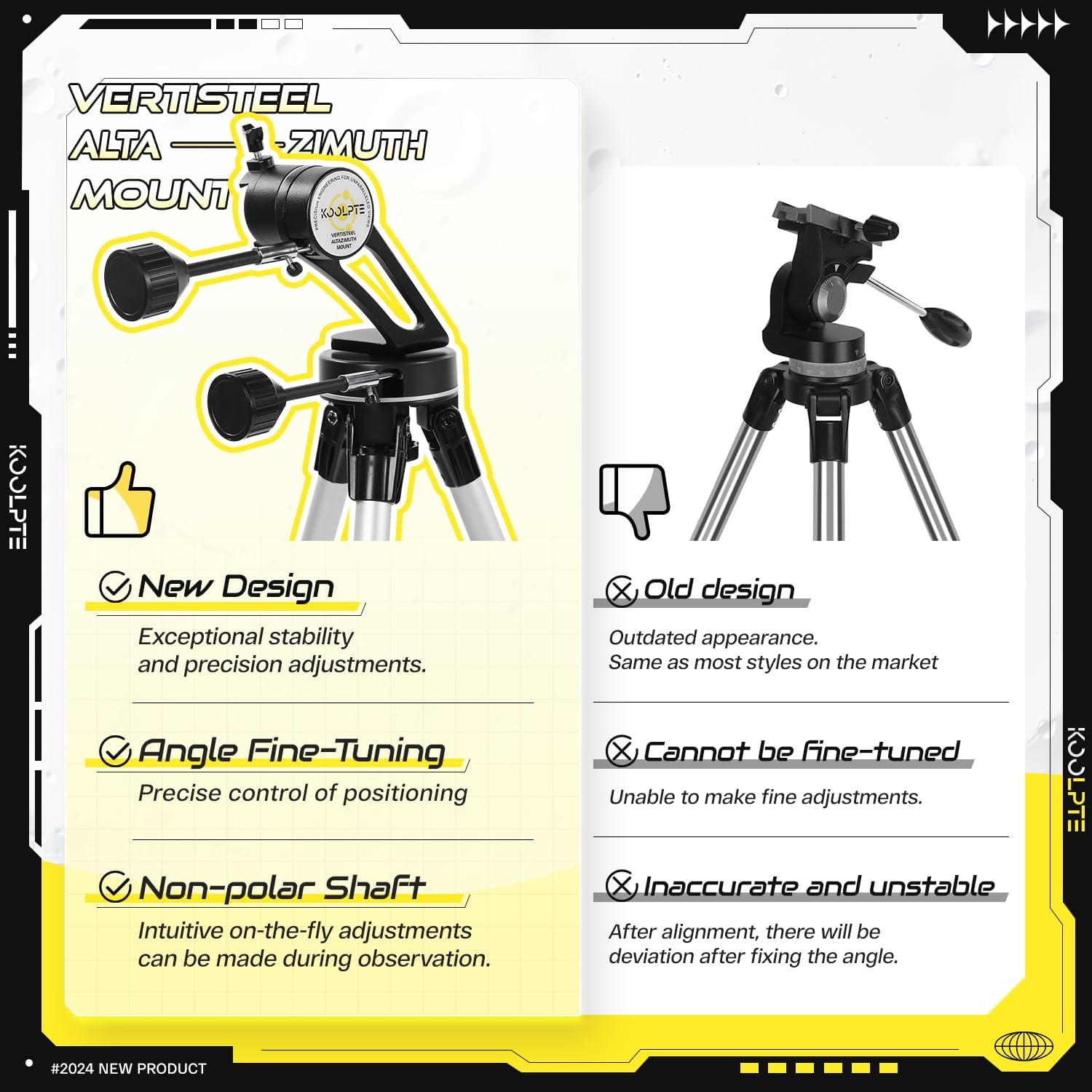 Koolpte 90mm Aperture Telescope with AZ Mounting Base and Phone Adapter