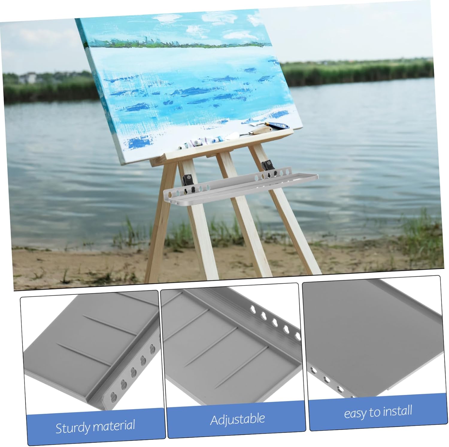 Portable Easel Tray for Paint Brushes and Tools Storage