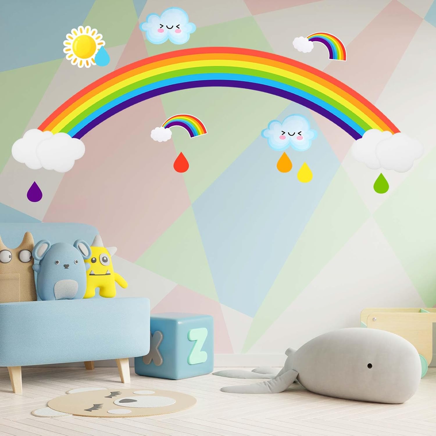 Glenmal 21 Pcs Jumbo Rainbow Bulletin Board Set
