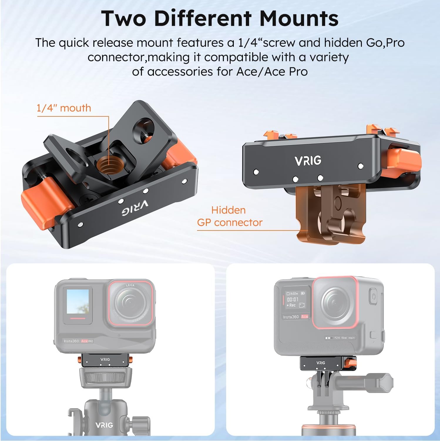 VRIG Magnetic Quick Release Mount for Insta360 Ace Pro2 X5 X4 X3