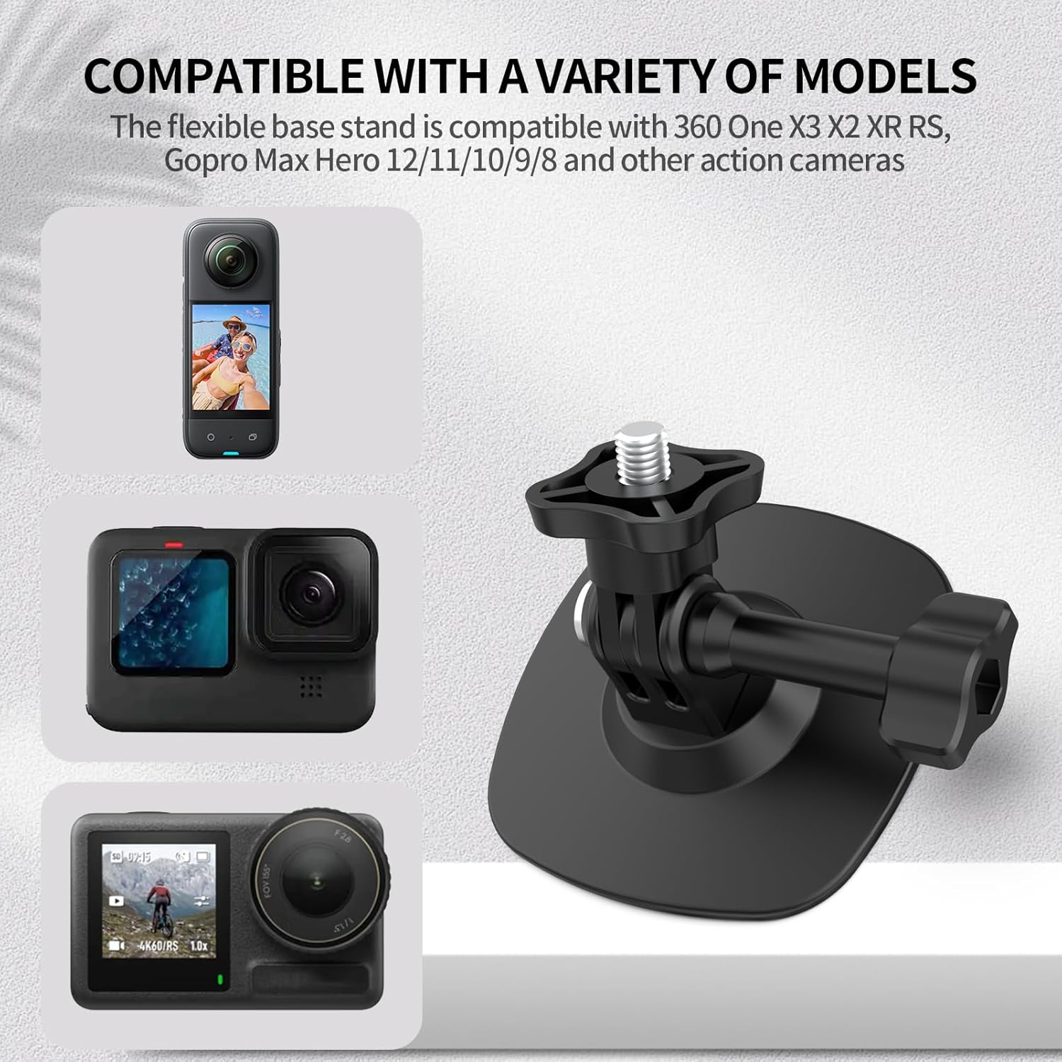 Flexible Adhesive Helmet Mount for Insta360 and GoPro Cameras 3 PCS