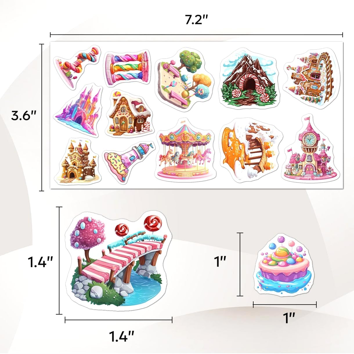 108 PCS Candyland Stickers for Kids Crafts and Party Favors