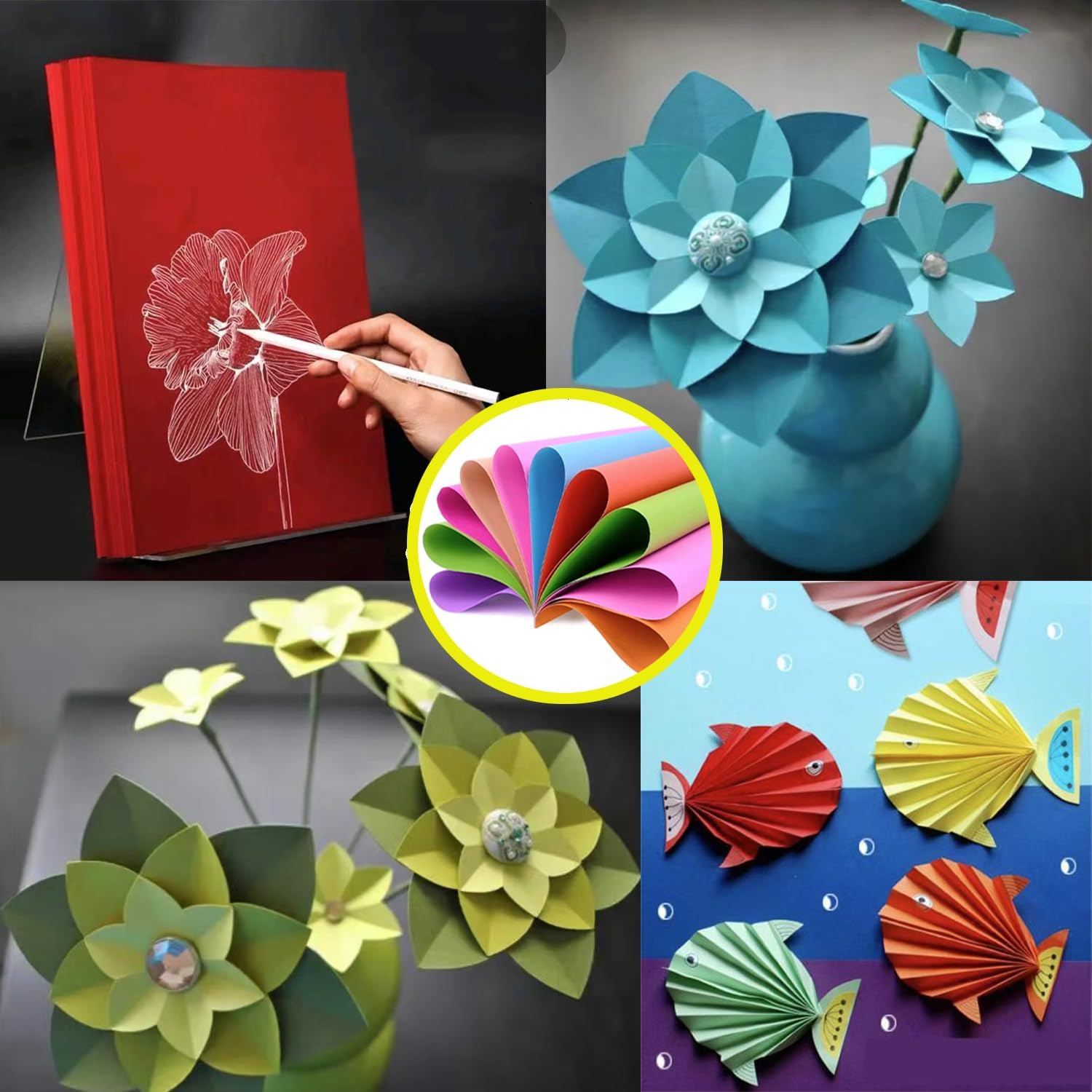 Baisunt 20 Sheets Red and Dark Green Cardstock for Christmas DIY Crafts