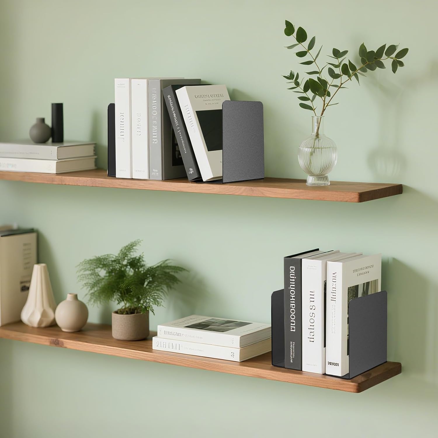 2 Pieces Metal Bookends for Shelves and Desk