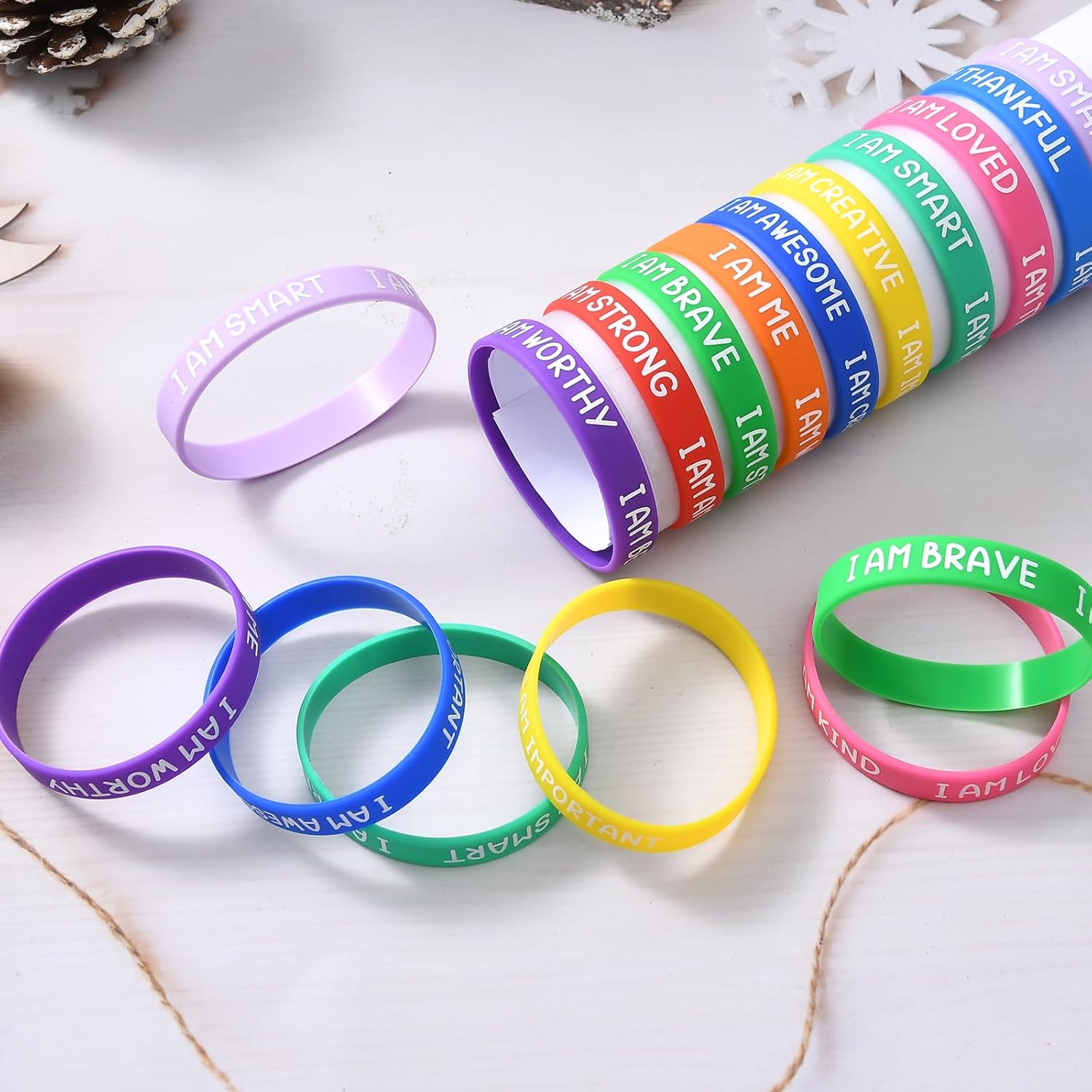 60 Pieces Colorful Motivational Wristbands For Students