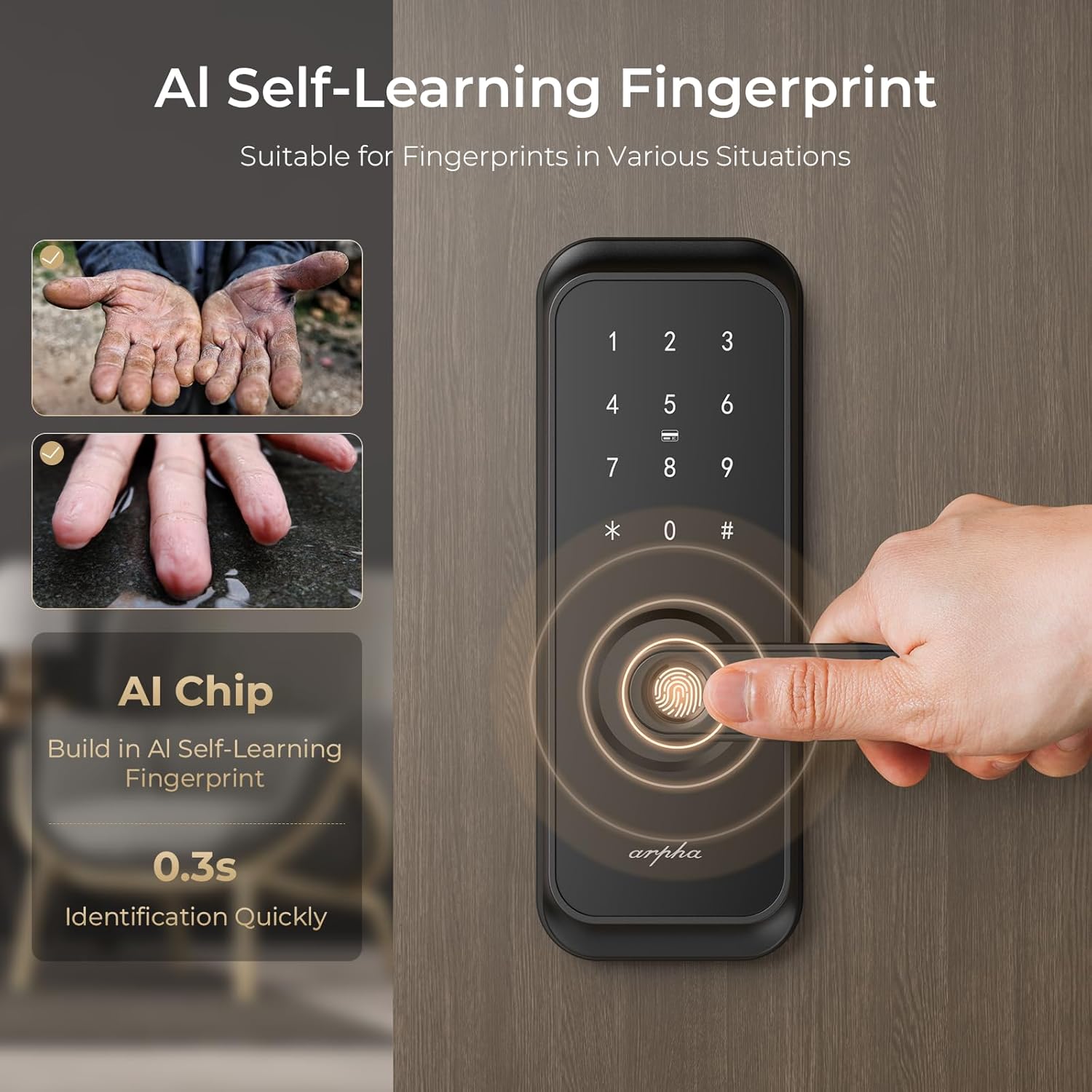 5-in-1 Keyless Entry Deadbolt with Fingerprint and APP Control