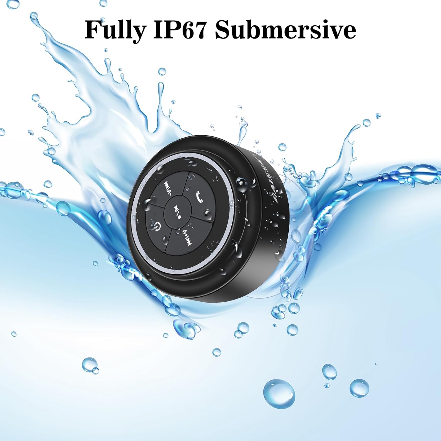 HaiSSKY Bluetooth Shower Speaker IPX7 Waterproof with LED Light