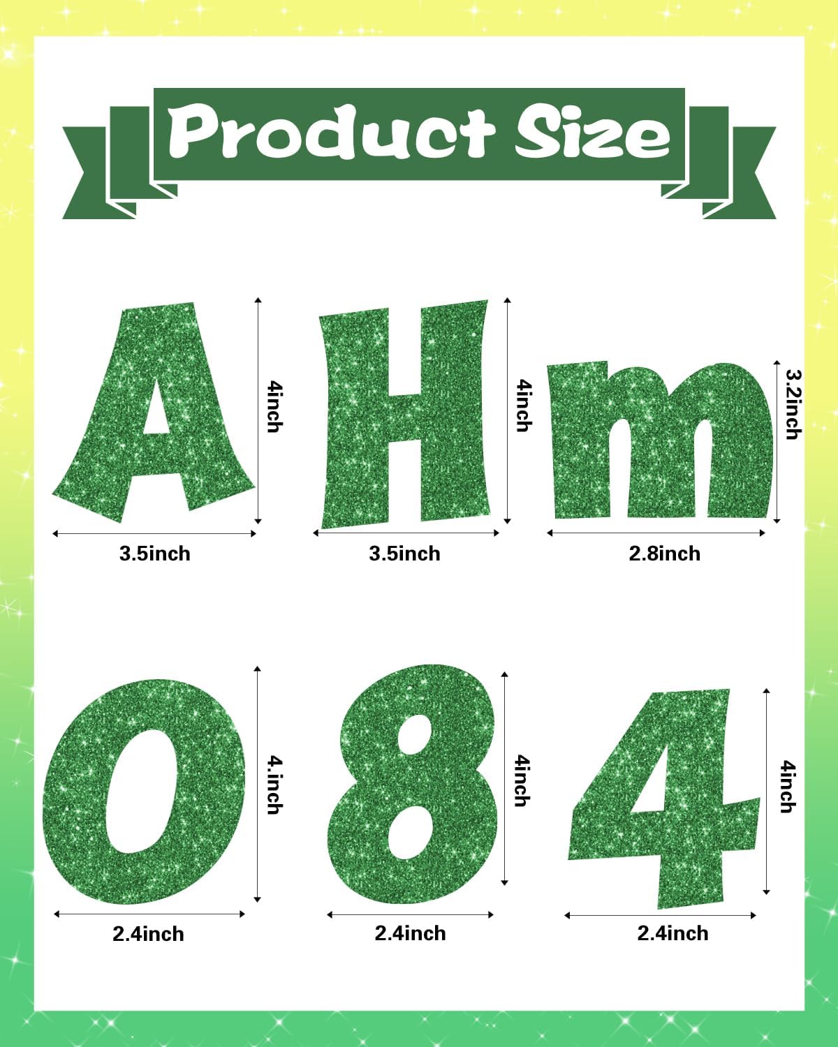 237 Pcs Glitter Bulletin Board Letters Green
