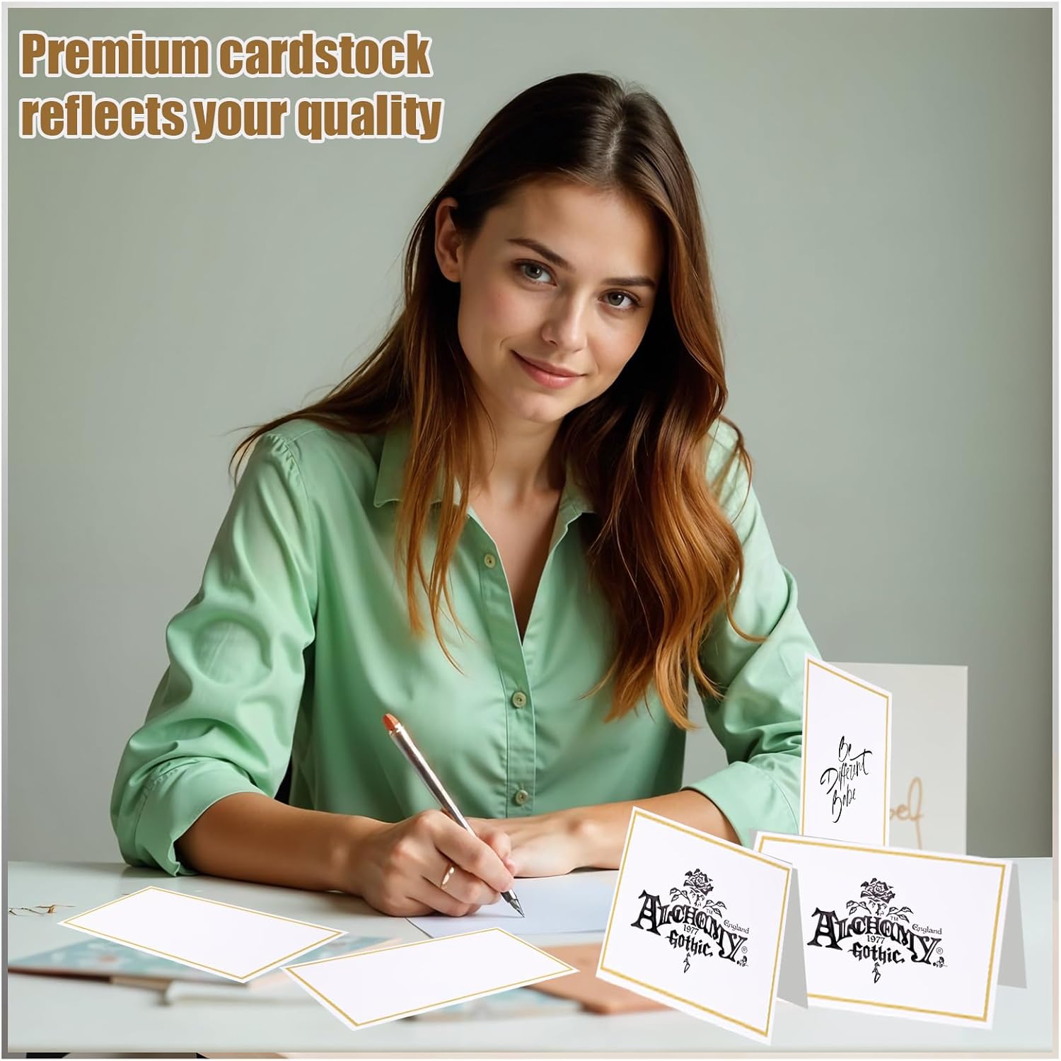 50 Pcs Gold Foil Border Table Cards for Events