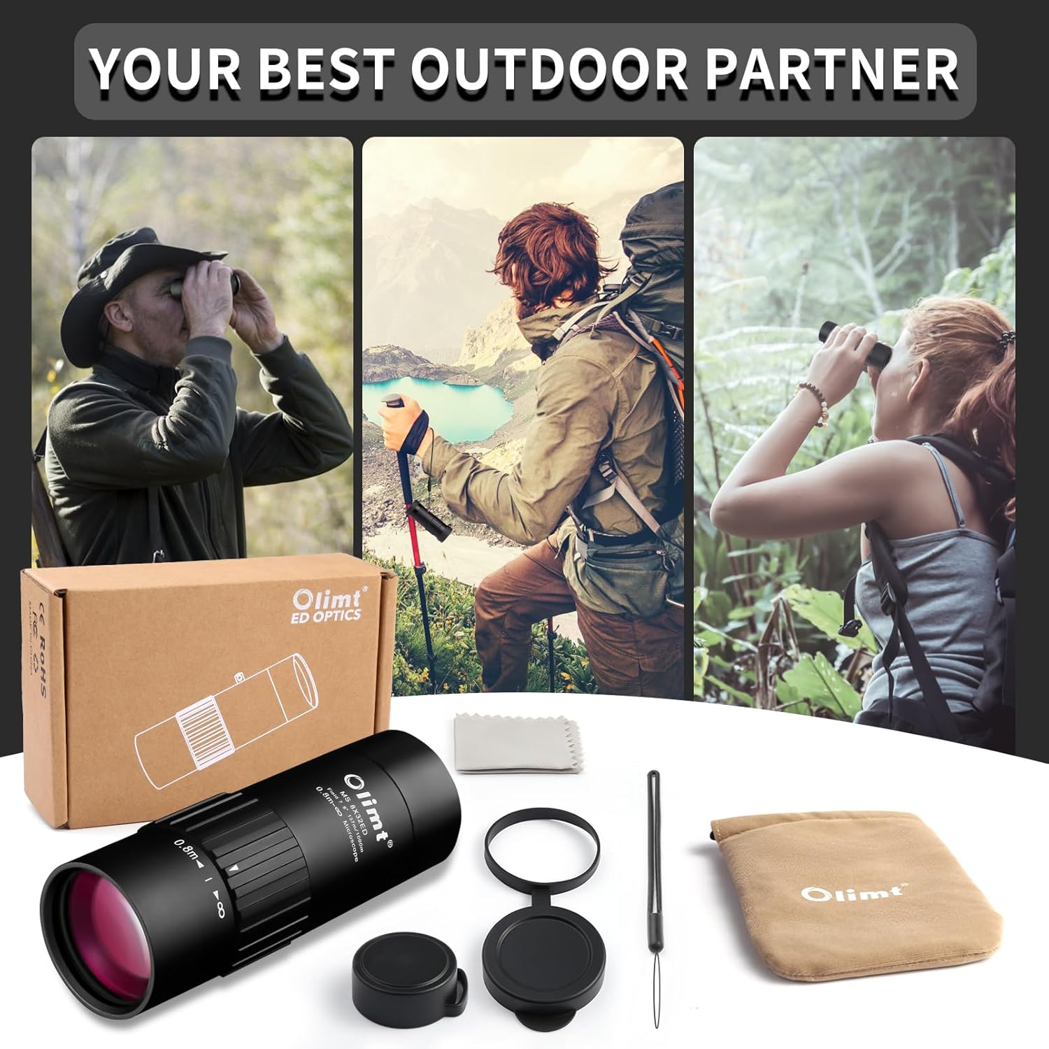 8x32 Monocular Telescope for Adults