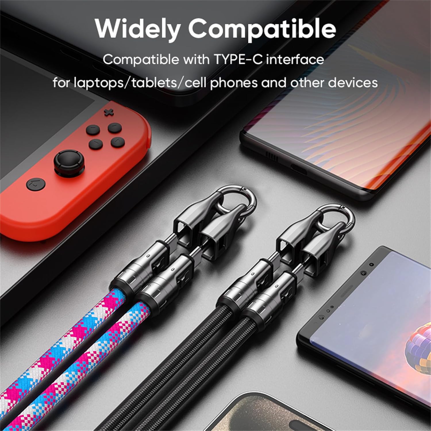 Ephoou 2 in 1 USB-C Lanyard Charging Cable
