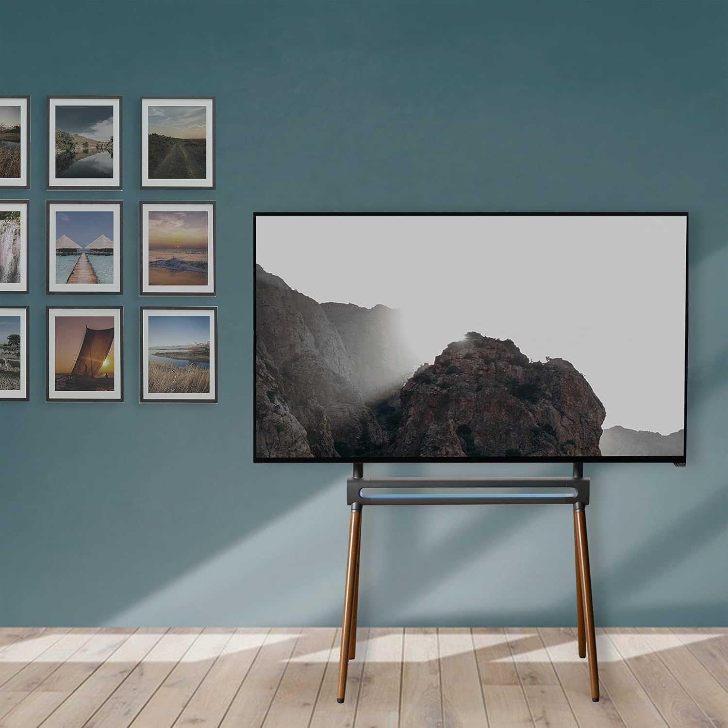VIVO Artistic Easel TV Stand with RGB Lighting