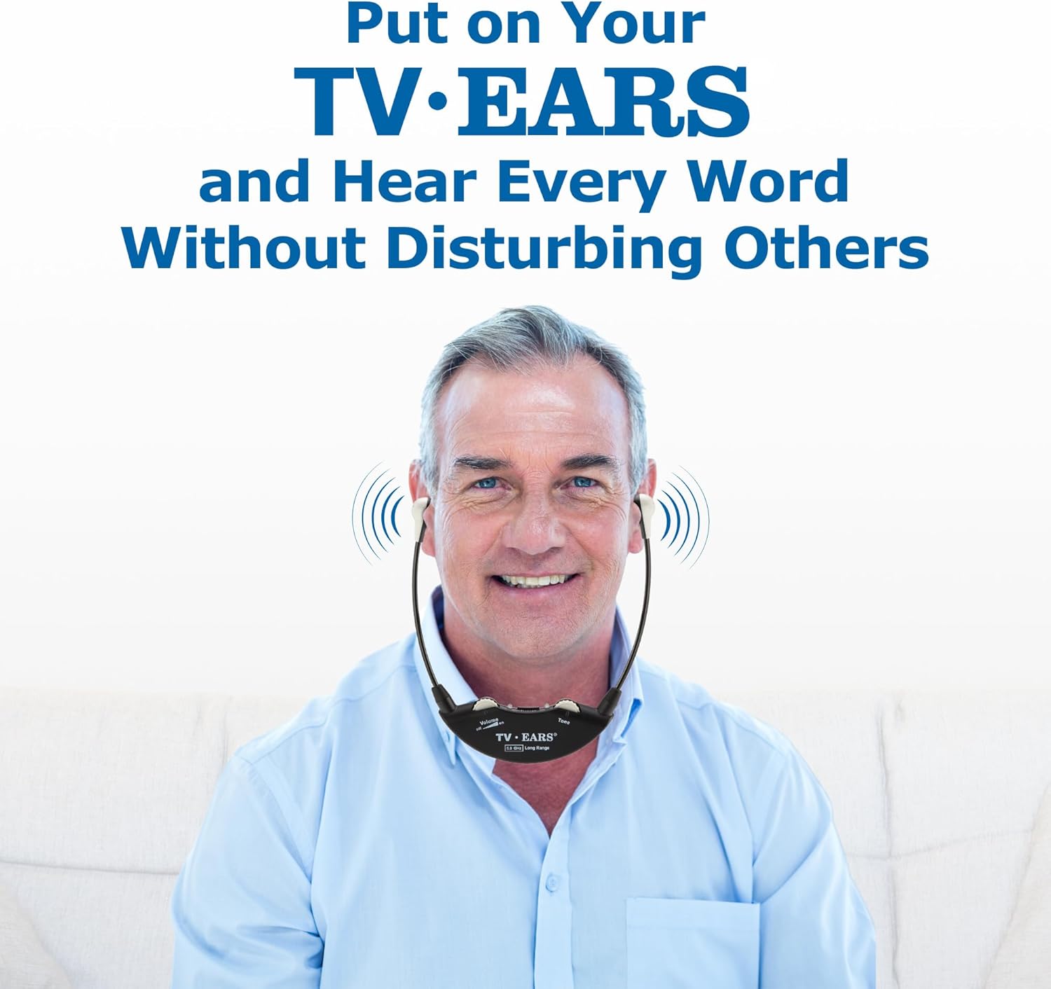 TV Ears Long Range Digital Wireless Headset System 1 Pair