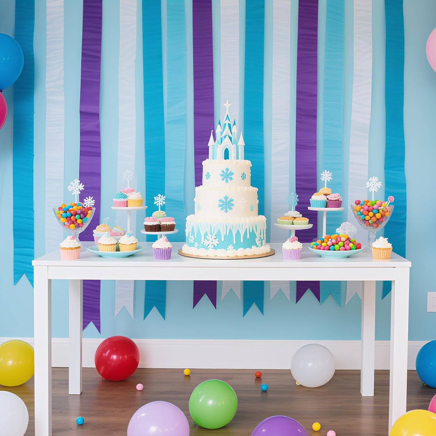 Frozen Birthday Party Decorations 8 Rolls Crepe Streamers