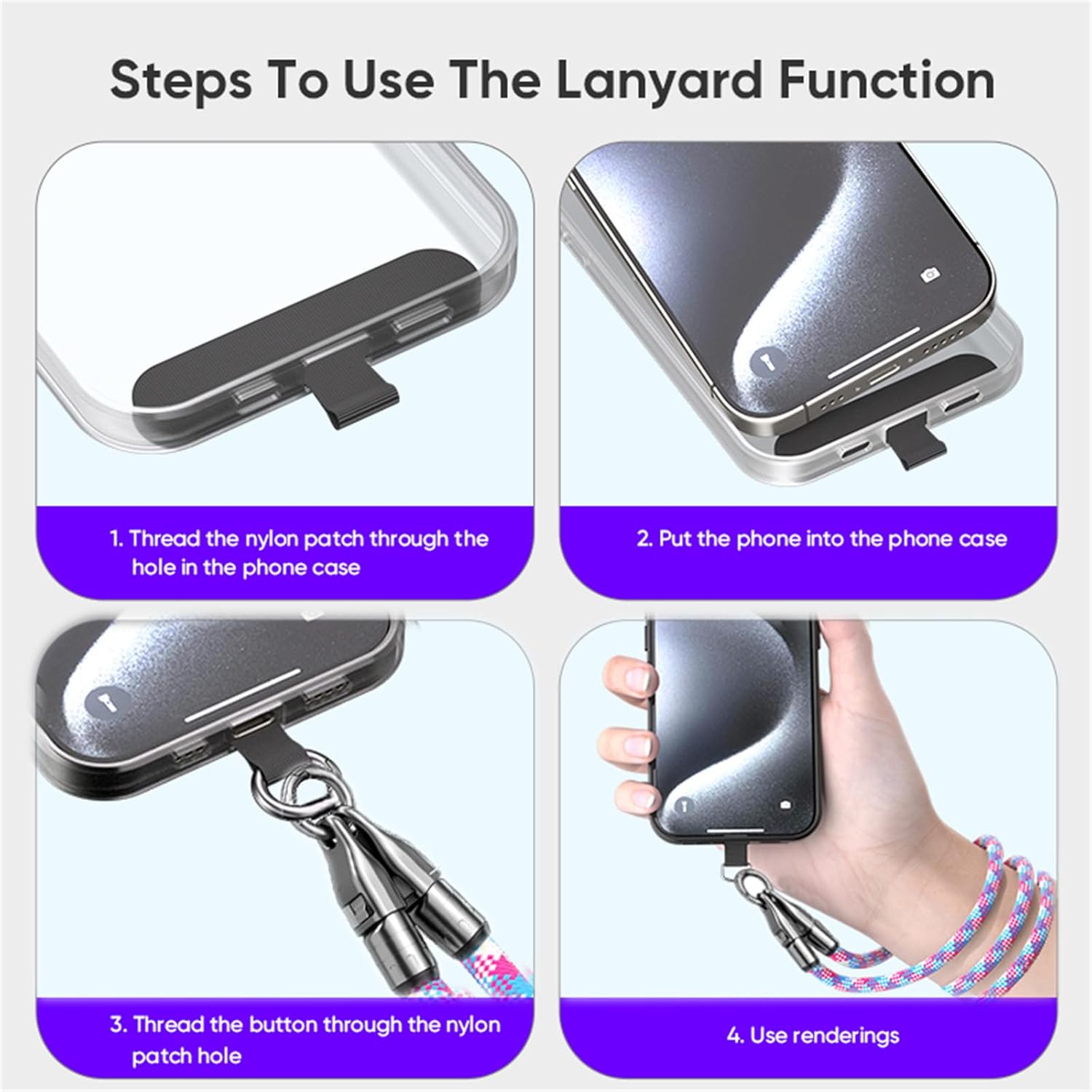 Ephoou 2 in 1 USB-C Lanyard Charging Cable